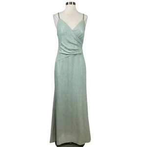 Eliza J Women's Formal Dress Size 10 Green Sequined Backless Long Evening Gown - Picture 1 of 12