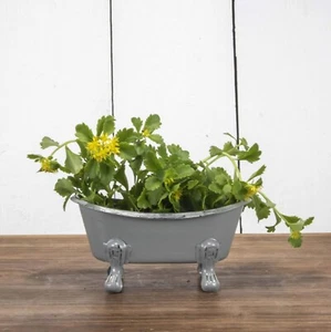 Foreside Home and Garden Mini GRAY Bathtub Soap Dish, 5."L x 2"W,  GRAY - Picture 1 of 7