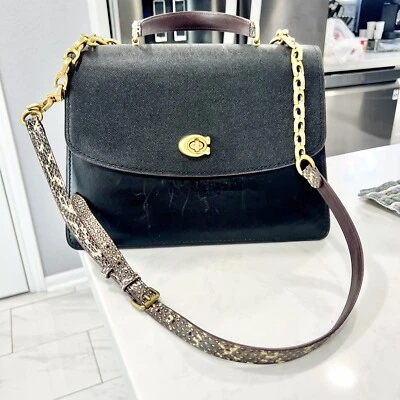 Coach Parker Black / Bordeaux Top Handle 32 73969 Color Block Crossbody Bag READ - Image 1 of 4