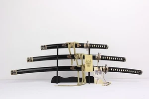ONE set 3 Kill Bill Devil Katana Wakizashi Tanto Mild Sharp AU - Picture 1 of 12
