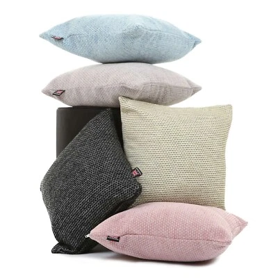 New Modern Soft Basket Weave Feel Cotton Woven Handmade Cushion Cover & Filling - Image 1 of 4