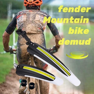 Plastic Front Rear Fender Mudguard Splash Guard Set Black for Bike Bicycle - Picture 1 of 5