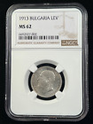 Kingdom of Bulgaria 1913 Lev *NGC MS-62* 3 Year Type Last of the Silver Issues