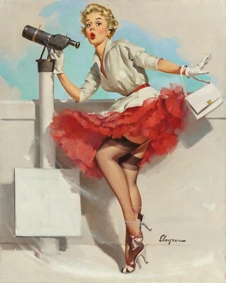 NEW Gil Elvgren Vintage Model Pin Up Girl Poster Art Print Canvas Free Shipping - Image 1 of 3