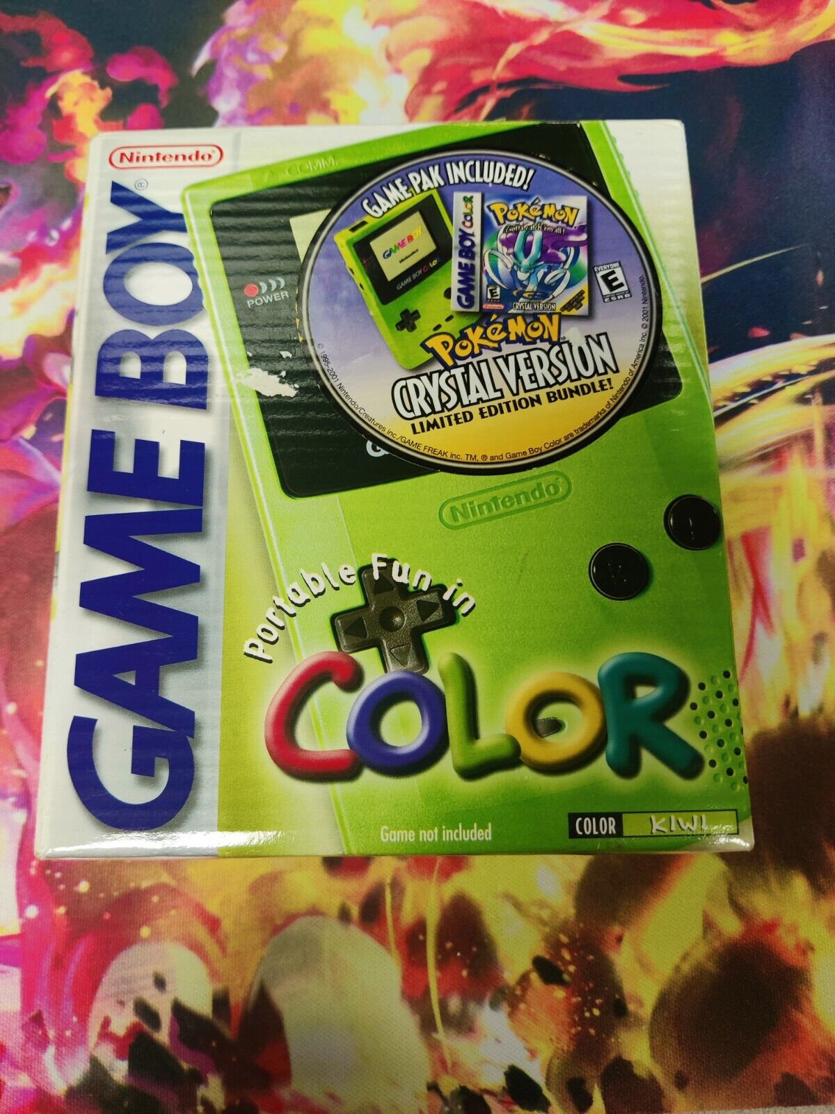 Nintendo Game Boy Color Kiwi GBC Limited Edition Pokemon Bundle WATA VGA READ!