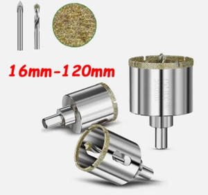 Diamantbohrer 16mm - 120mm Bohrkrone Lochsäge Fliesenbohrer Keramik Marmor Glas - Picture 1 of 41