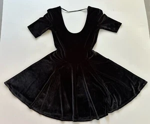 Kimchi Blue Urban Outfitters Women's Black Velvet Mini Skater Dress Small - Picture 1 of 6