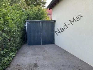 Blechgarage 2x2x2,14m in Farbe Gartenhaus Schuppe Gerätehaus mit Dachblende - Bild 1 von 3