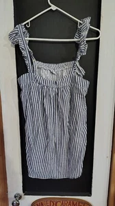 top halter mujer viejo azul marino y blanco rayas talla grande - Imagen 1 de 6