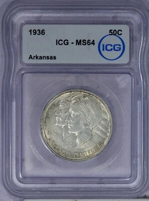 1936 Arkansas Half Dollar 50C ICG MS64 - Image 1 of 2