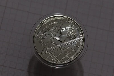 🧭 🇬🇧 UK GB 5 Pounds 2001 Victoria 100th Anniversary of Death B75 ZC19 - Image 1 of 3