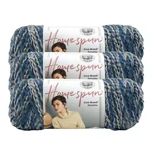 (3 Pack) Lion Brand Yarn 790-602C Homespun Yarn, Blue Moon - Picture 1 of 6
