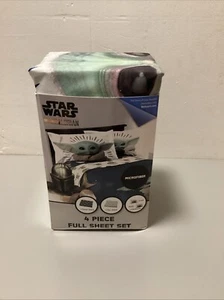 Mandalorian 4 Pcs Full Sheet Set for Kids - Flat Sheet Fitted Sheet 2 Pillowcase - Picture 1 of 5