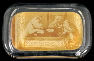 VTG ANTHROPOMORPHIC DOGS PLAYING CARDS NO MONKEYING PAPERWEIGHT GAMBLING POKER ! - Picture 1 of 3