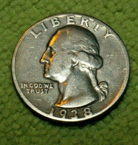 #A1441,Unlisted ERROR Silver Washington Quarter 1938 P Double Motto Cover