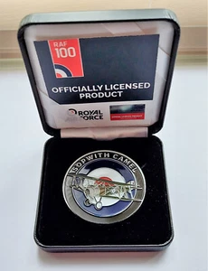 Official RAF 100 Series Challenge Coin - Avro 405 & Sopwith Camel With Case NEW - Picture 1 of 6