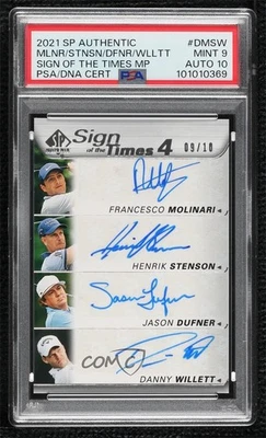 2021 SP Authentic /10 Francesco Molinari Henrik Stenson PSA 9 Rookie Auto RC - Image 1 of 2