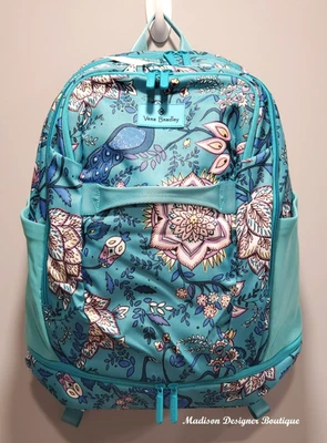 NWT Vera Bradley Lighten Up Adventure Travel Backpack Peacock Garden - Image 1 of 4