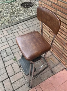 Vintage Cosco 2 Step Stool Kitchen Chair Brown 60s/70s MCM - Picture 1 of 6