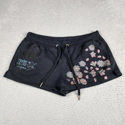 Ed Hardy Shorts Womens Extra Large Black Casual Knit - Image 1 of 4
