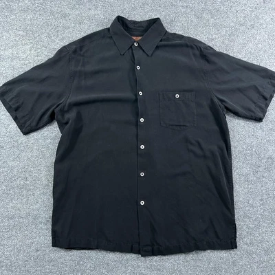 Camisa Tori Richard Para Hombres Mediana Negra Guitarra Papá Noel Mezcla Seda Hawaiana RARA Foto 1 de 4