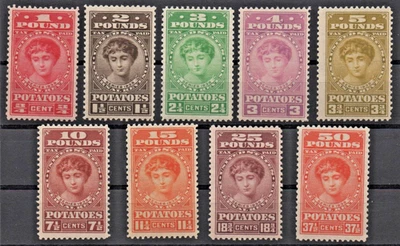 US Scott # Ri1-Ri9, 1935 Revenue Tax Stamps VF MNH Potato Tax - Image 1 of 2