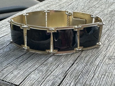 Bracciale Elvik in argento sterling Norvegia smalto norvegese vintage tenuta ... - Immagine 1 di 4