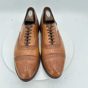 Allen Edmonds Strand Men Sz 11.5D Brown Leather Brogue Cap Toe Oxford Dress Shoe - Picture 1 of 11