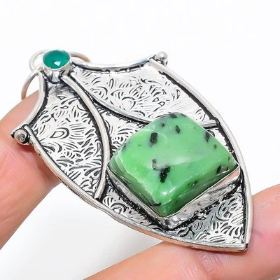 Ciondolo gioiello in argento sterling 925 con pietra preziosa in onice... - Immagine 1 di 4