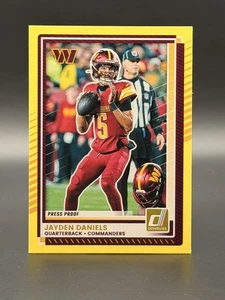 2025 Panini Donruss - Jayden Daniels #28 Press Proof Yellow Commanders QB 🔥 - Picture 1 of 2