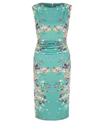 Neu ohne Etikett Uttam Boutique verspiegeltes Kleid mit Blumenmuster - Größe 8/10 L - Bild 1 von 3