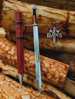 Espada Medieval Caballero Templario Cruzado Acero Alto Carbono Forjado a Mano + Vaina Foto 1 de 4