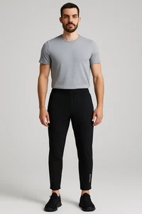 Balance Collection Herren schwarz Jogginghose Reißverschluss Knöcheltaschen Kordelzug Dri Wik MED - Bild 1 von 15