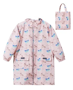 Kids Raincoat Girls Boys Rain Jacket Hooded Rain Poncho Rainproof Cape Rainwe... - Picture 1 of 7