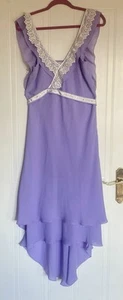Vintage Hand Made Size 10 Purple Lilac Lingerie Inspired Lined Dress Sea Sons - Picture 1 of 16