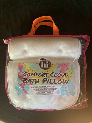 "NEW" Comfort Cloud White Bath Pillow - Soft, Supportive Spa Cushion - Image 1 of 4