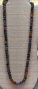 HATTIE CARNEGIE Vintage Regenbogenfarben Glas 30" Halskette *lesen* (B) - Bild 1 von 7
