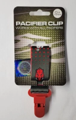 University of Arkansas Razorback Officially Licensed Pacifier Clip - Image 1 of 2