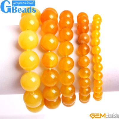 Pulsera elástica con cuentas de cuerda elástica de ágata amarilla piedra natural de 8 mm 7 pulgadas Foto 1 de 4