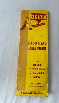 Delta 34-663 Dado Head Table Saw Insert For Delta 9" Tilting Arbor Circular Saw - Image 1 of 4