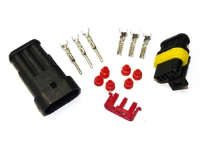 10 X SUPERSEAL AMP TYCO WATERPROOF 12V/24V ELECTRICAL CONNECTOR 3 PIN WAY KIT - Picture 1 of 1
