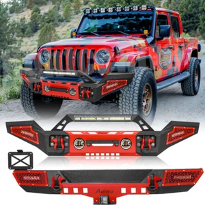 Receptor de enganche de parachoques trasero delantero rojo Aaiwa luz LED para Jeep Wrangler JL 18-23 - Imagen 1 de 22