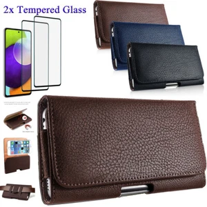 Funda con clip de cuero con lazo para cinturón para teléfono Samsung Galaxy A52 5G vidrio templado - Imagen 1 de 49