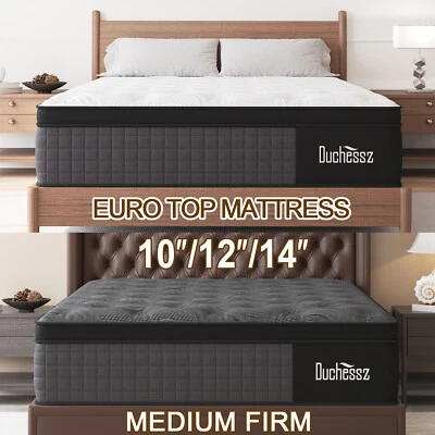 DUCHESSZ 10"12"14" Twin Full Queen King Size Mattress in a Box Hybrid Spring Memory Foam