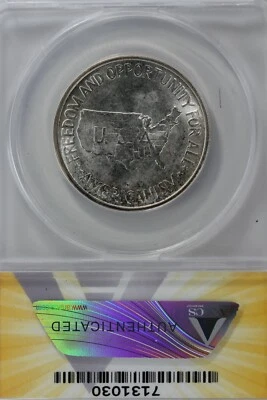 1953-S  .50   ANACS  MS 65  WASHINGTON-CARVER    Classic Silver Commemorative   - Image 1 of 2
