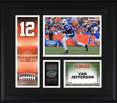 Van Jefferson Florida Gators Framed 15x17 Player Core Collage Cover