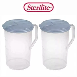 Sterilite 1/2 Gallon Drink Pitcher Leak Proof Lid (2 Pack) 64oz Pitchers - Picture 1 of 12
