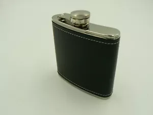 Classic Leather Hip Flask in Brown or Black - 5oz - a Gentleman heritage gift - Picture 1 of 7