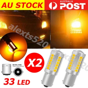 2x Amber Yellow P21W 1156 BA15S LED Bulb 5630 33 LED Car Turn Signal Light Bulb - Picture 1 of 5