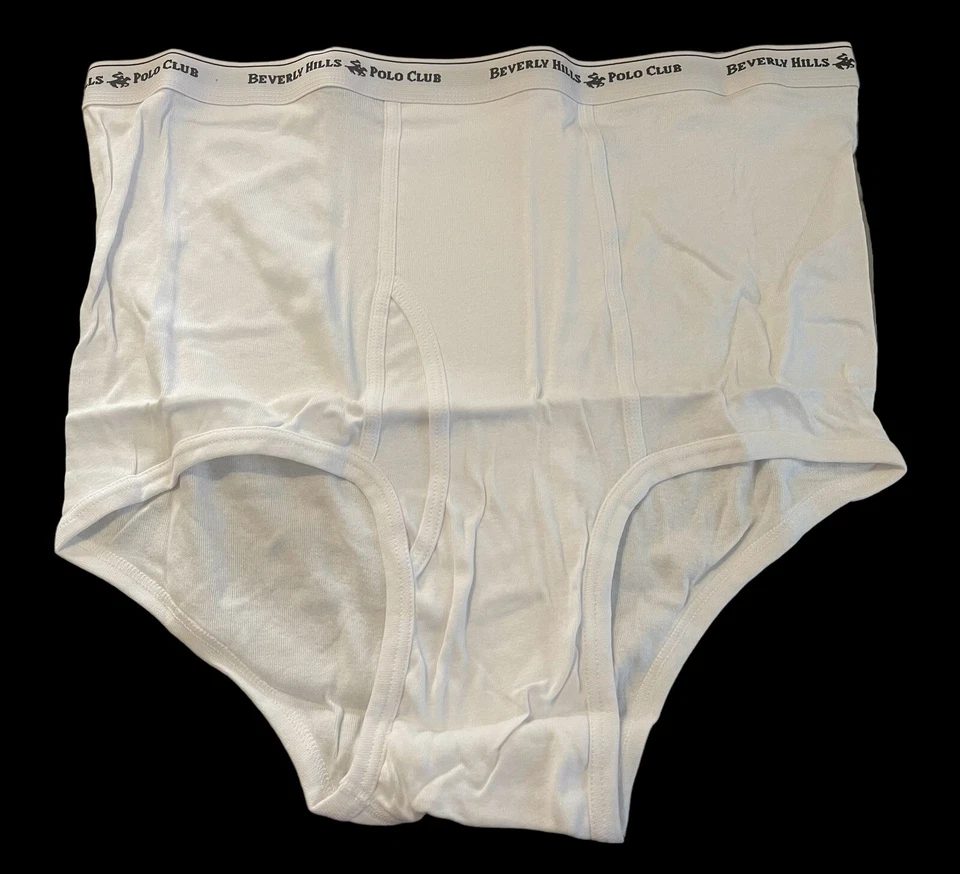 Винтажные белые хлопковые трусы Beverly Hills Polo Club 3XL плотные белые новые из старых запасов трудно найти 90-е - Изображение 1 из 4